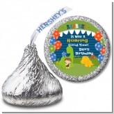 Dinosaur and Caveman - Hershey Kiss Birthday Party Sticker Labels