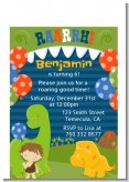 Dinosaur and Caveman - Birthday Party Petite Invitations