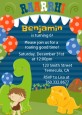 Dinosaur and Caveman - Birthday Party Invitations thumbnail