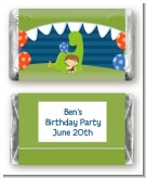 Dinosaur and Caveman - Personalized Birthday Party Mini Candy Bar Wrappers