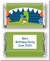 Dinosaur and Caveman - Personalized Birthday Party Mini Candy Bar Wrappers