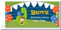 Dinosaur and Caveman - Personalized Birthday Party Place Cards