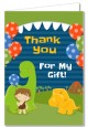 Dinosaur and Caveman - Birthday Party Thank You Cards thumbnail