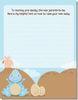 Dinosaur Baby Boy - Baby Shower Notes of Advice