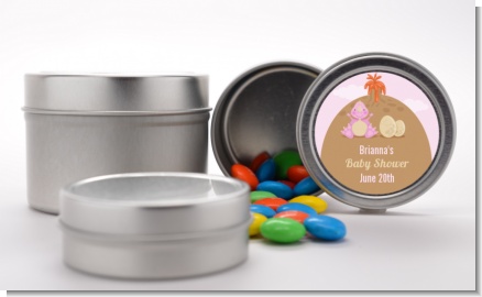 Dinosaur Baby Girl - Custom Baby Shower Favor Tins