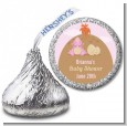 Dinosaur Baby Girl - Hershey Kiss Baby Shower Sticker Labels thumbnail