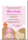 Dinosaur Baby Girl - Baby Shower Petite Invitations