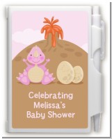 Dinosaur Baby Girl - Baby Shower Personalized Notebook Favor
