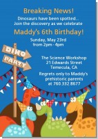 Dinosaur - Birthday Party Invitations