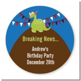 Dinosaur - Round Personalized Birthday Party Sticker Labels