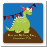 Dinosaur - Square Personalized Birthday Party Sticker Labels