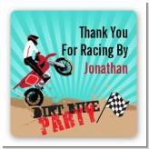 Dirt Bike - Square Personalized Birthday Party Sticker Labels