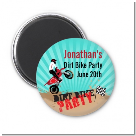 Dirt Bike - Personalized Birthday Party Magnet Favors