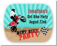 Dirt Bike - Personalized Birthday Party Rounded Corner Stickers