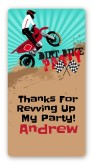 Dirt Bike - Custom Rectangle Birthday Party Sticker/Labels