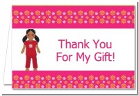 Doll Party African American - Birthday Party Thank You Cards
