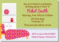 Doll Dress Up - Birthday Party Invitations