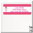 Doll Party Brunette Hair - Birthday Party Return Address Labels thumbnail