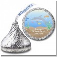 Dolphin - Hershey Kiss Birthday Party Sticker Labels thumbnail