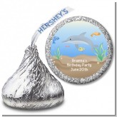 Dolphin - Hershey Kiss Birthday Party Sticker Labels