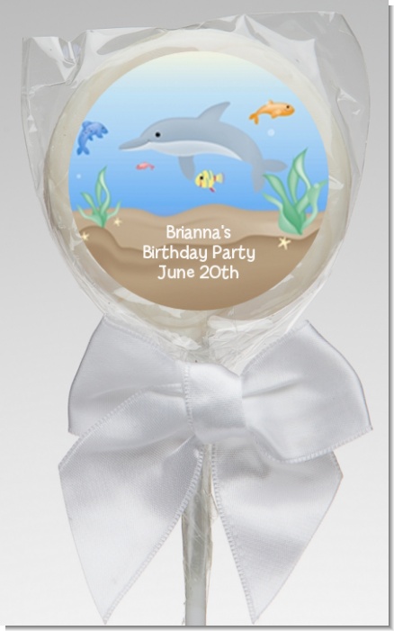 Dolphin - Personalized Birthday Party Lollipop Favors