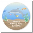 Dolphin - Round Personalized Birthday Party Sticker Labels thumbnail