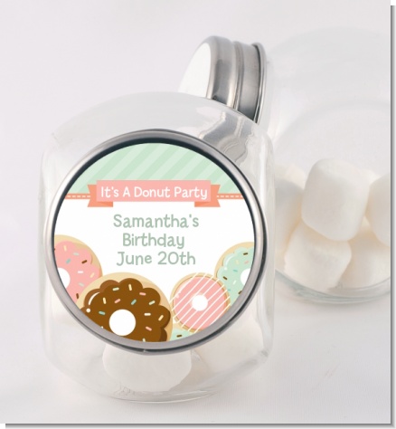 Donut Party - Personalized Birthday Party Candy Jar