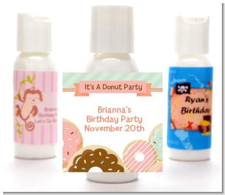 Donut Party - Personalized Birthday Party Lotion Favors