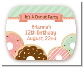 Donut Party - Personalized Birthday Party Rounded Corner Stickers