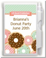 Donut Party - Birthday Party Personalized Notebook Favor