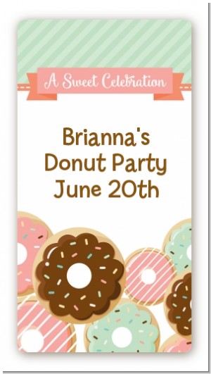 Donut Party - Custom Rectangle Birthday Party Sticker/Labels