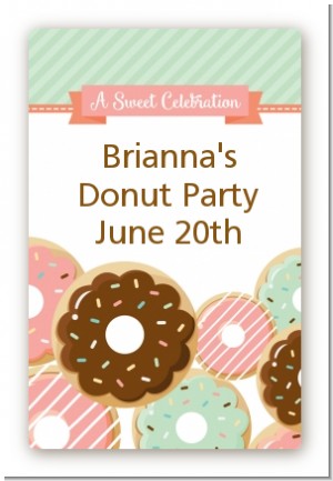 Donut Party - Custom Large Rectangle Birthday Party Sticker/Labels