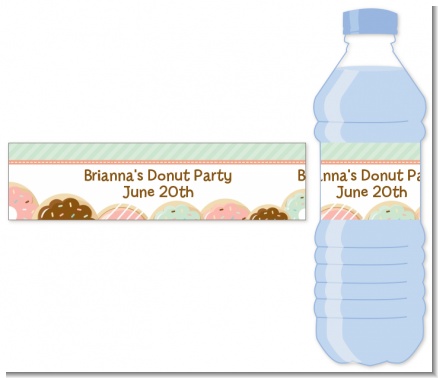 Donut Party - Personalized Birthday Party Water Bottle Labels