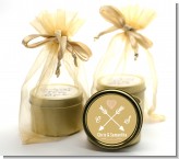 Double Arrows - Bridal Shower Gold Tin Candle Favors