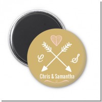 Double Arrows - Personalized Bridal Shower Magnet Favors