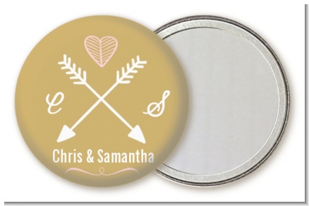 Double Arrows - Personalized Bridal Shower Pocket Mirror Favors