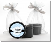 Dove Blue - Baptism / Christening Black Candle Tin Favors