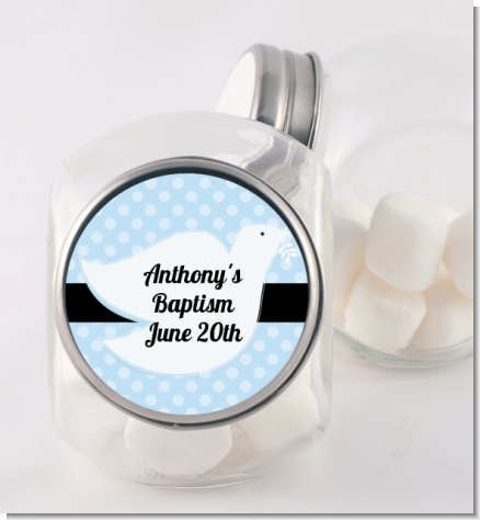 Dove Blue - Personalized Baptism / Christening Candy Jar