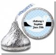 Dove Blue - Hershey Kiss Baptism / Christening Sticker Labels thumbnail