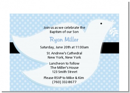 Dove Blue - Baptism / Christening Petite Invitations