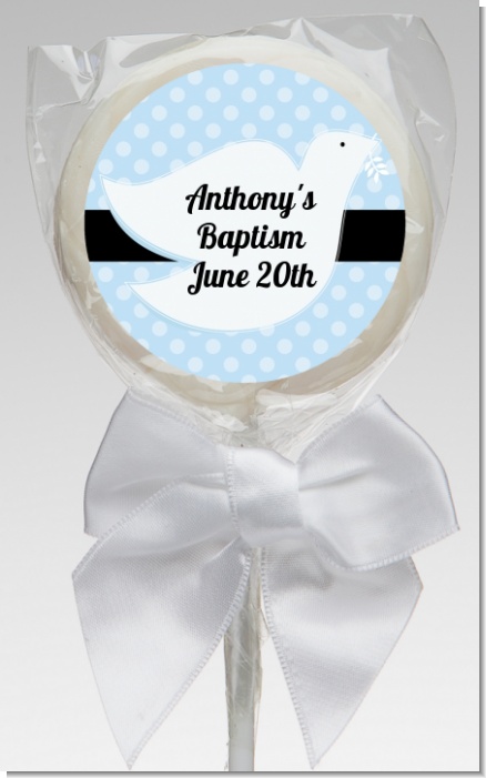 Dove Blue - Personalized Baptism / Christening Lollipop Favors