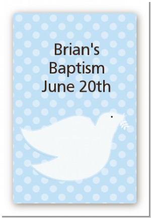 Dove Blue - Custom Large Rectangle Baptism / Christening Sticker/Labels