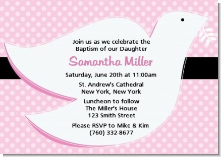 Dove Pink - Baptism / Christening Invitations