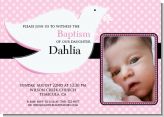 Dove Pink Baptism Photo - Baptism / Christening Invitations