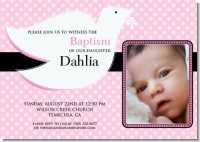 Dove Pink Baptism Photo - Baptism / Christening Invitations