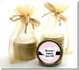 Dove Pink - Baptism / Christening Gold Tin Candle Favors