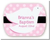 Dove Pink - Personalized Baptism / Christening Rounded Corner Stickers