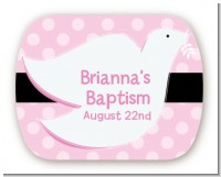 Dove Pink - Personalized Baptism / Christening Rounded Corner Stickers