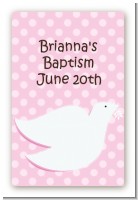 Dove Pink - Custom Large Rectangle Baptism / Christening Sticker/Labels