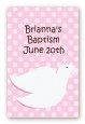 Dove Pink - Custom Large Rectangle Baptism / Christening Sticker/Labels thumbnail
